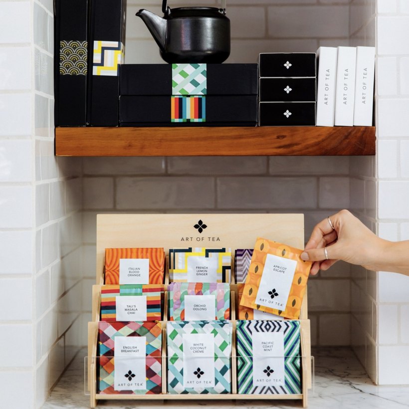 In-store retail display of the range