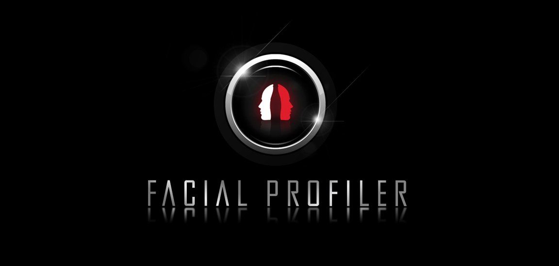 The Facial Profiler brand mark — a silver dial with a red-and-white two-face icon