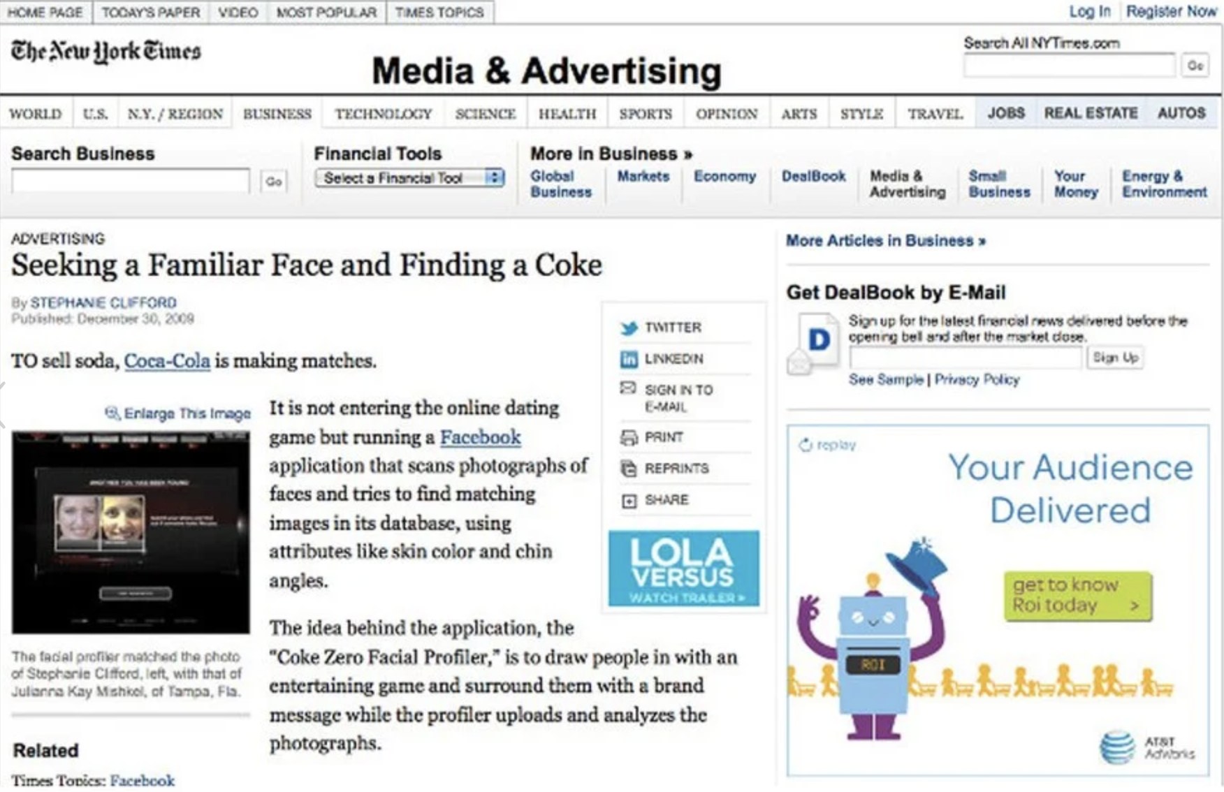 The New York Times: &lsquo;Seeking a Familiar Face and Finding a Coke&rsquo;
